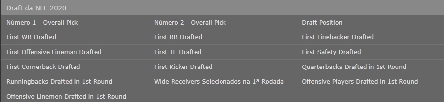 Opções de apostas no Draft da NFL!