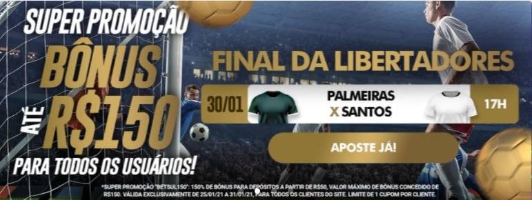 Aposte na Betsul na Final da Libertadores 2020.