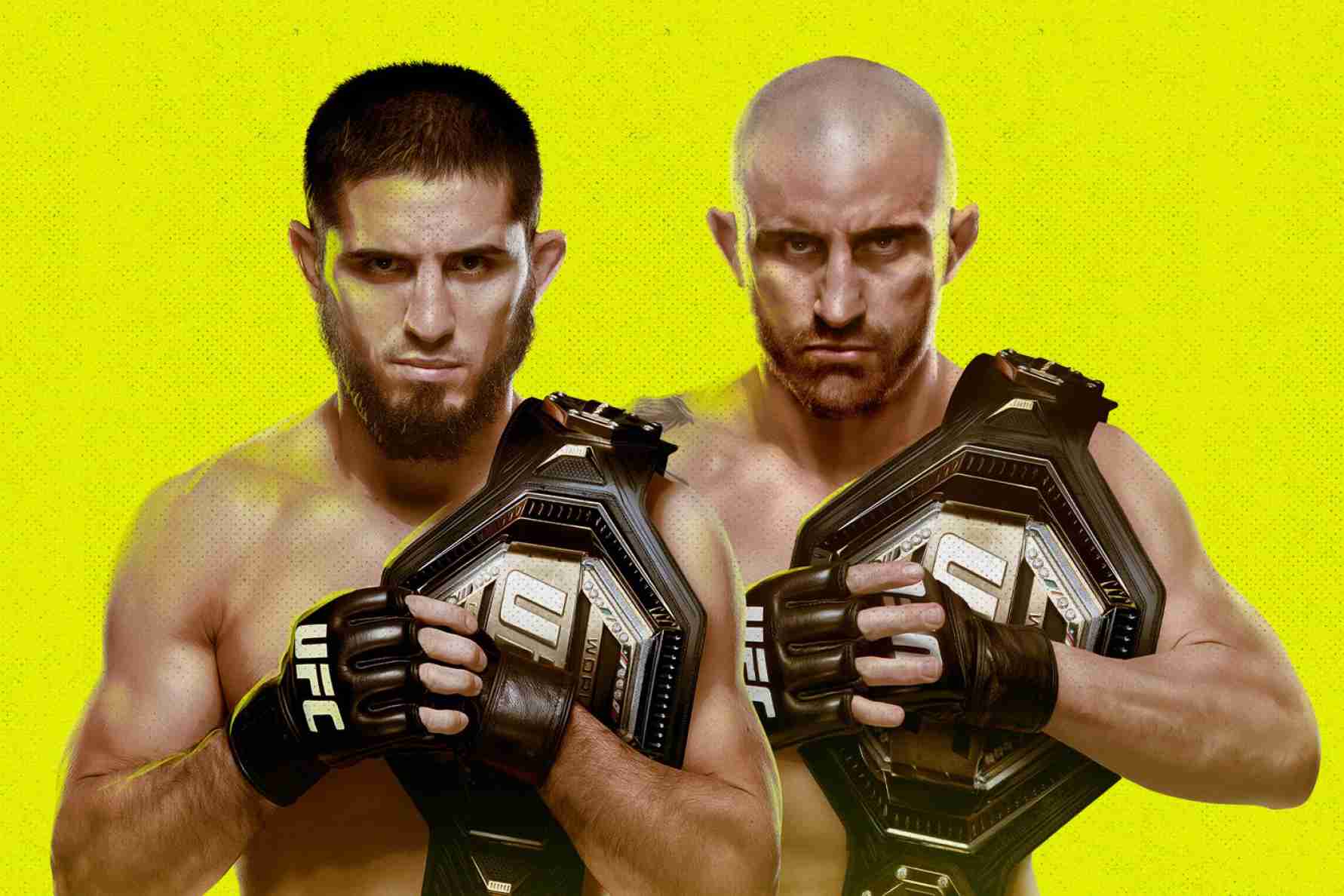 Islam Makhachev x Alexander Volkanovski duelam pelo cinturão dos leves - Foto: UFC