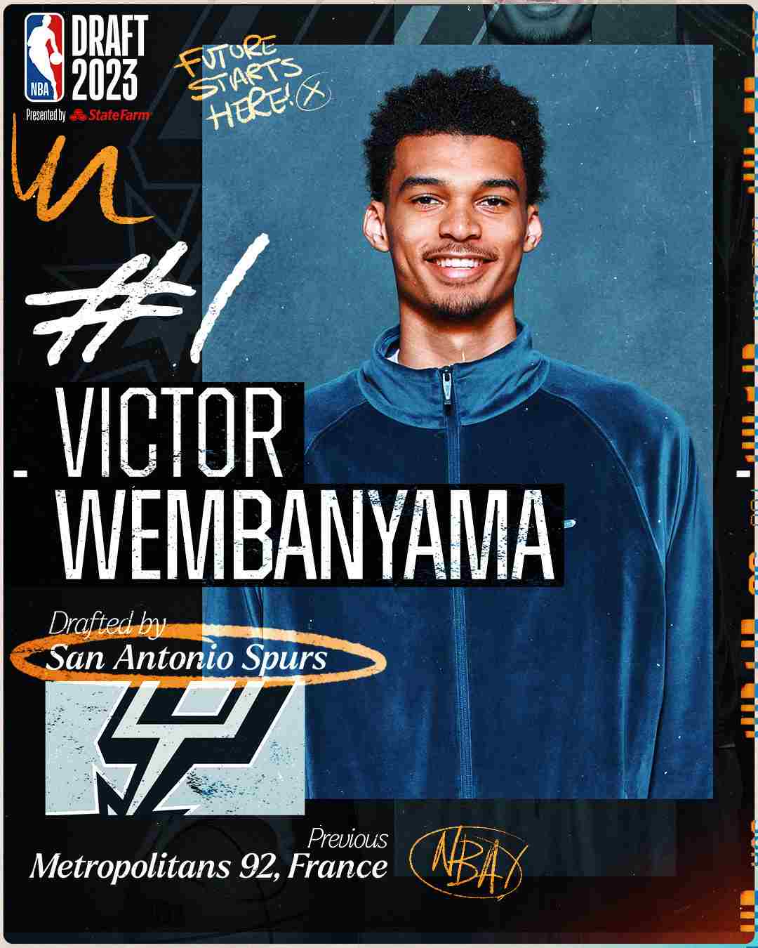 Victor Wembanyama no Draft da NBA 2023.