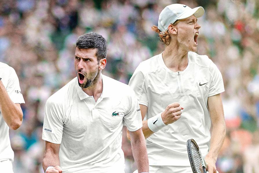 Jannik Sinner x Novak Djokovic em Wimbledon - Foto: Facebook.com/wimbledon