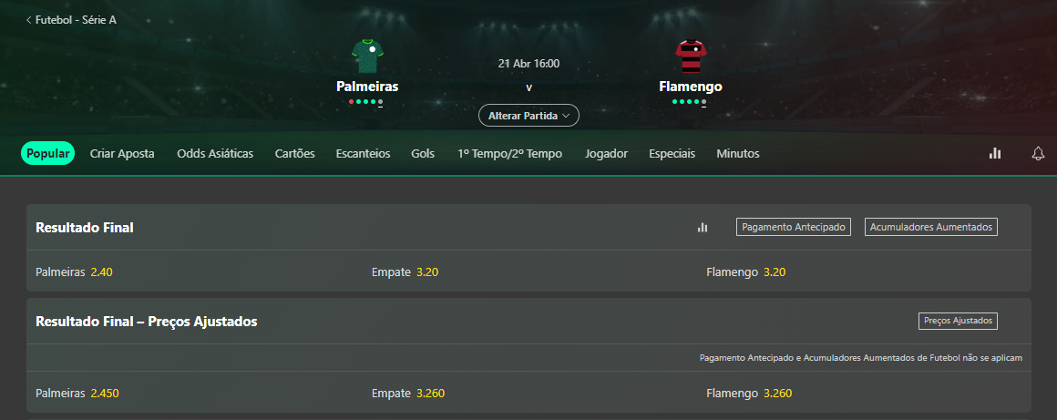 Palmeiras é favorito contra o Flamengo