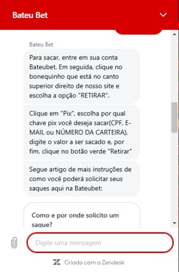 Fomos bem atendidos pela equipe da Bateu Bet - Reprodução/ GO Apostas