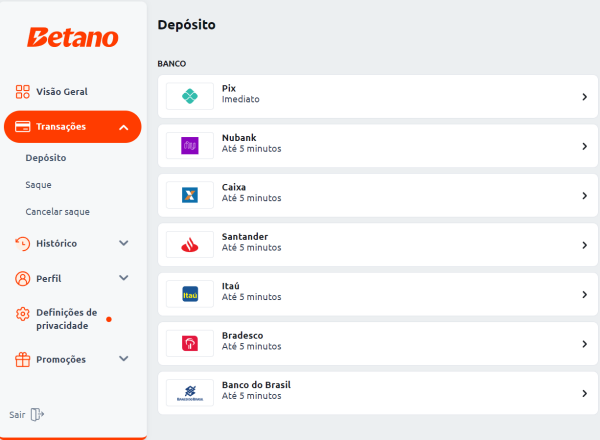 betano-deposito Como depositar na Betano - Reprodução/ GO Apostas