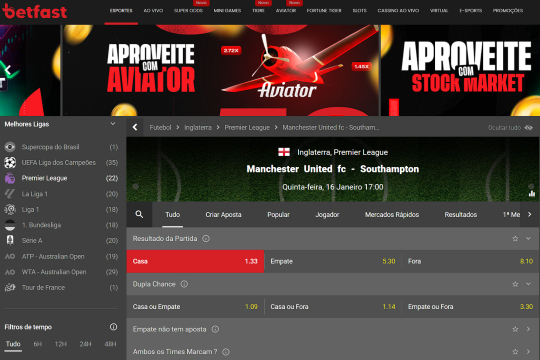 Apostando em futebol na Betfast