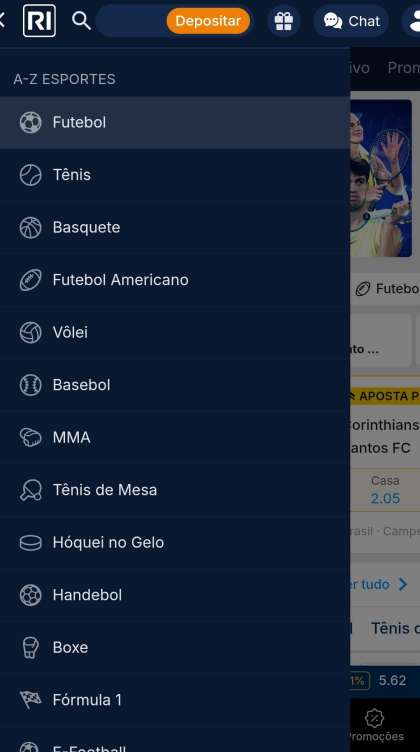rivalo-esportes-1 Lista de Esportes no site da Rivalo. Imagem: Reprodução