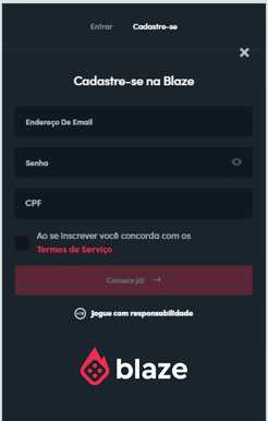 Cadastre-se na Blazer