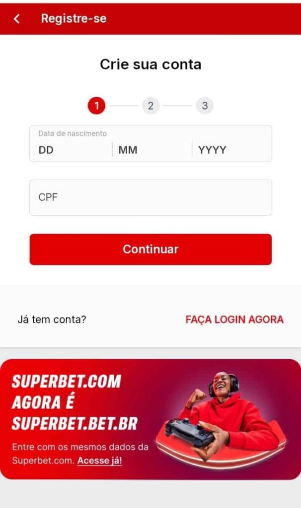 Cadastro na Superbet Brasil