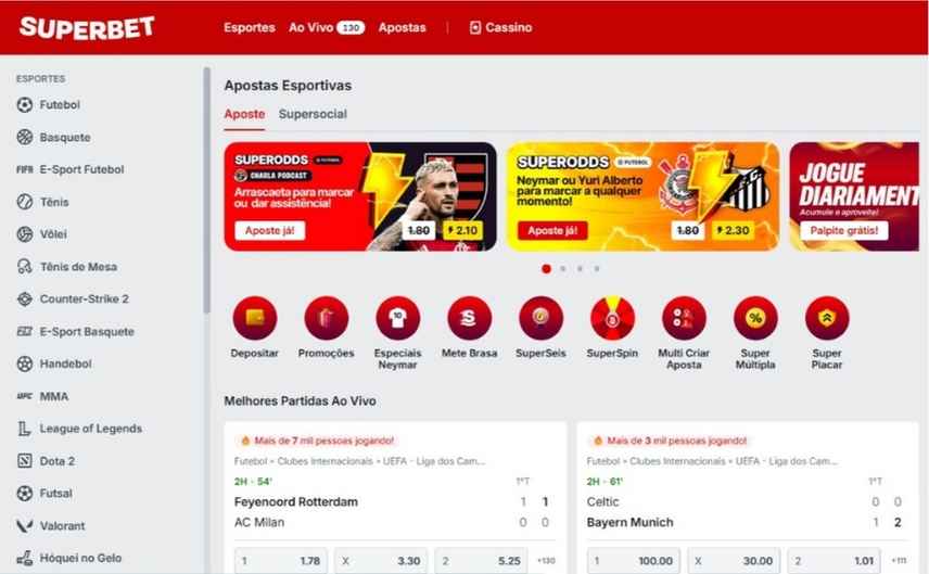 Superbet é confiável e segura para o Brasil. Reprodução
