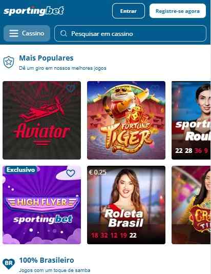 Seção de cassino da Sportingbet - Reprodução/ GO Apostas