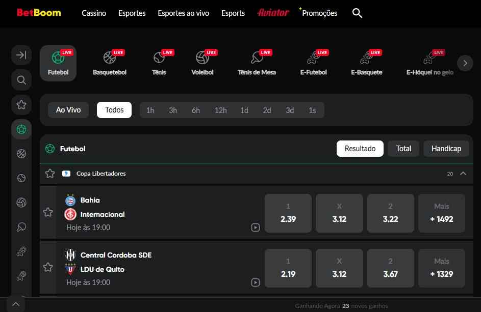 Página inicial da BetBoom Esportes - Reprodução/ GO Apostas