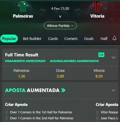 Palmeiras x Vitória palpite