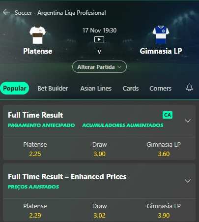 Platense x Gimnasia palpite