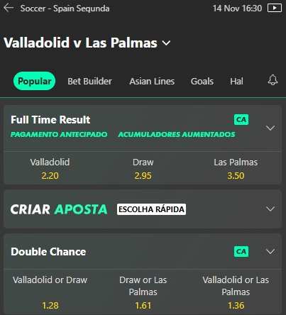 Real Valladolid x Las Palmas palpite