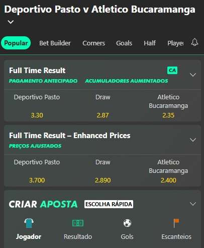 Deportivo Pasto x Bucaramanga palpite