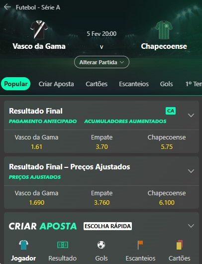 Vasco x Chapecoense palpite